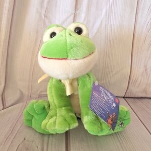 Russ Shining Stars Green Frog Plush Stuffed Toy Sealed Code Tag 7 Inch 2006